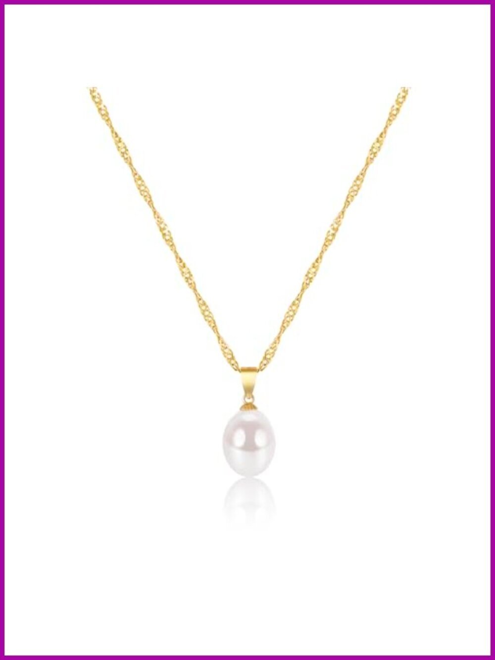 925 Sterling Silver Freshwater Cultured Pearl Necklace Dainty Pendant